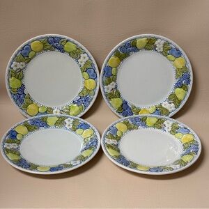 Set 4- 7-5/8" Metlox Pottery "Florence" Sculptured Fruit Salad Plates